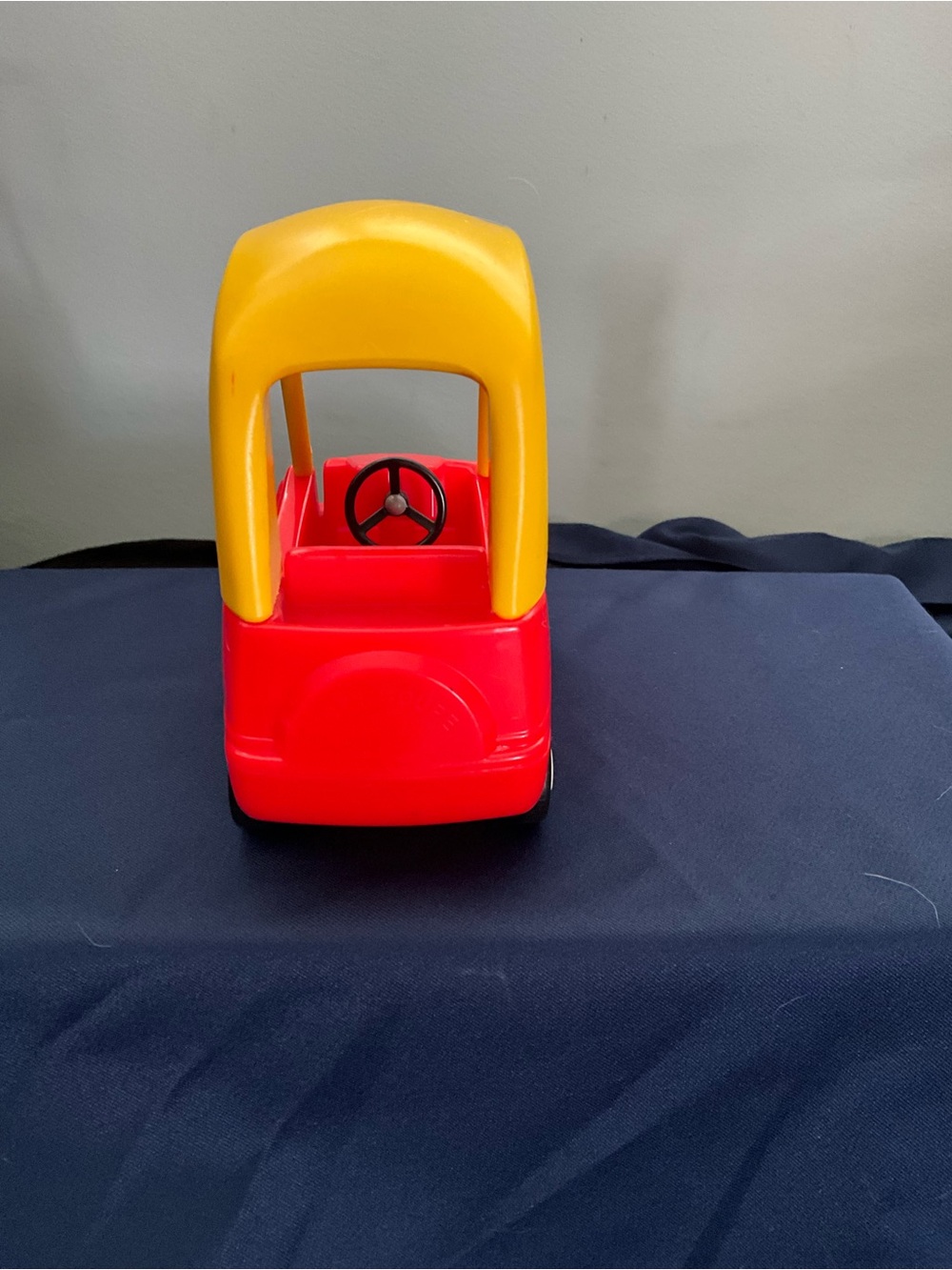 Vintage 90s Little Tikes Dollhouse Cozy Coupe Miniature Red Yellow Doll Car - Picture 4 of 6